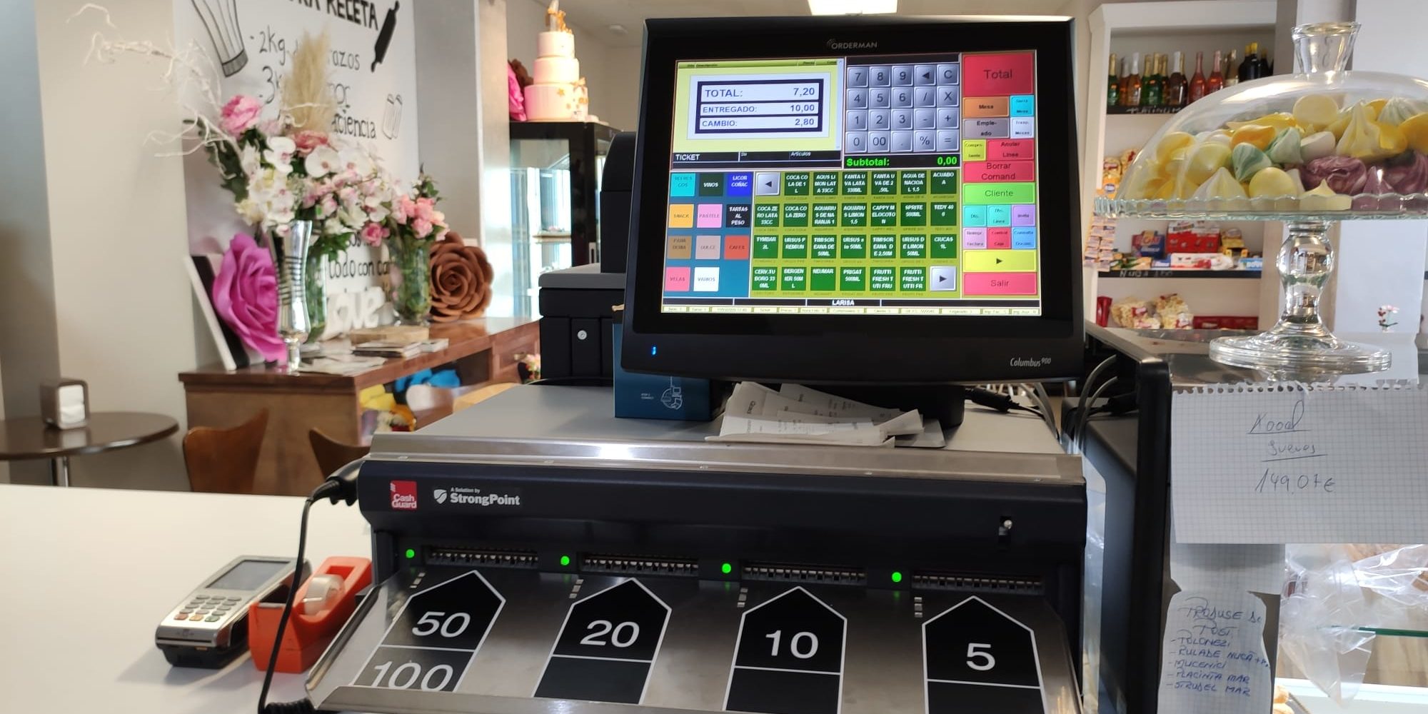 Instalación-de-CashGuard-en-panadería-Covrigaria-Telsystem-distribuidor-Oficial Instalación-de-CashGuard-en-panadería-Madrid